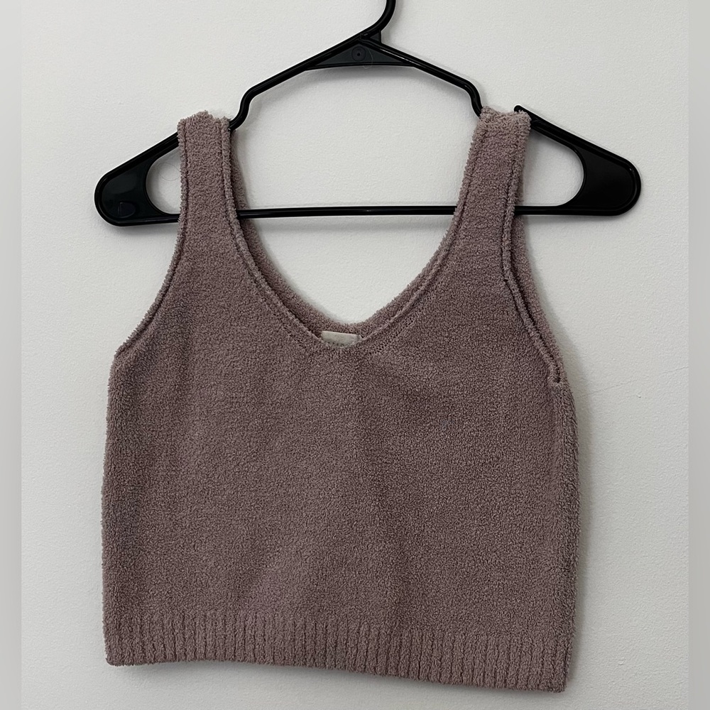 Light Brown Dreamers By Debut Cozy Sweater Crop Top
